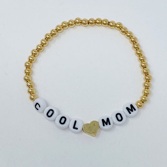 Cool Mom Gold Plated Stretch Bracelet