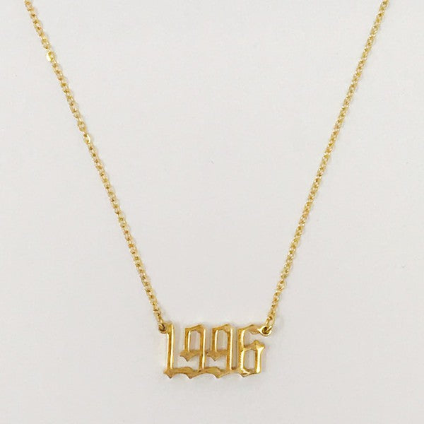Birth Year Necklace - 18K Gold Plated